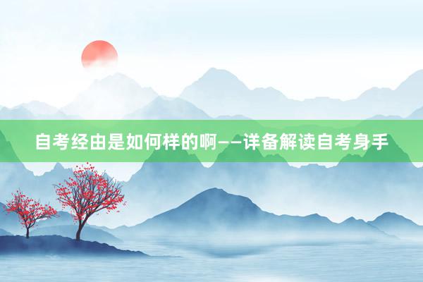 自考经由是如何样的啊——详备解读自考身手