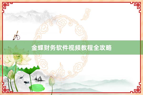 金蝶财务软件视频教程全攻略